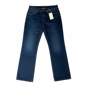 Flamingals NWT Size Medium Dark Wash Wide Leg Jeans High Rise Denim